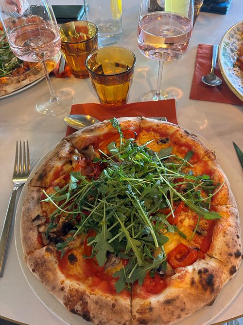 Vegan Piccante Pizza (added rocket) at Limone in Hoddesdon