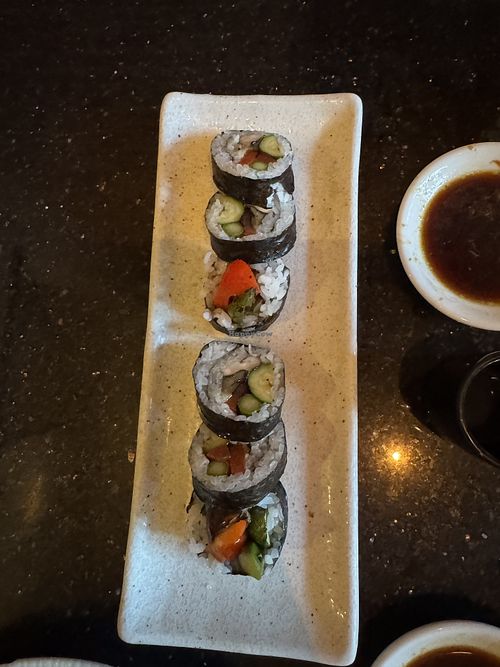 Grilled veggie roll  at Arigato Sushi in Santa Barbara