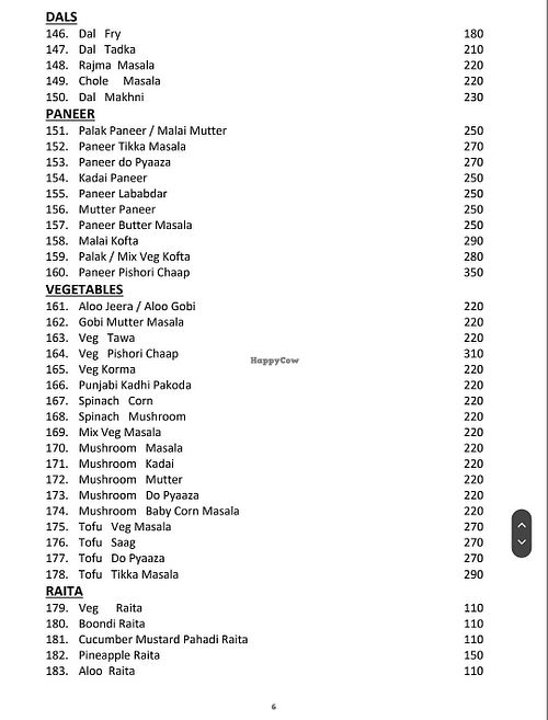 Menu 4 at Cafe Kashish in Palolem