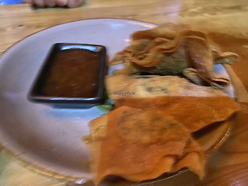 The filled pastry starter   at Umi Vegan in Berlin