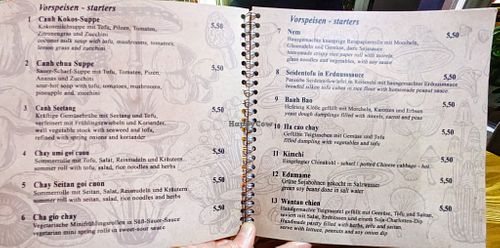 Menu page at Umi Vegan at Umi Vegan in Berlin