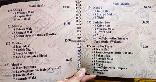 Menu page at Umi Vegan at Umi Vegan in Berlin