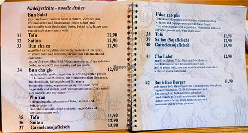 1st 9 pages (of 16) of menu at Umi Vegan at Umi Vegan in Berlin