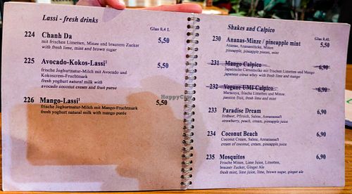 Last pages (of 16) of menu at Umi Vegan at Umi Vegan in Berlin