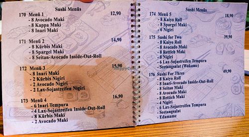 Last pages (of 16) of menu at Umi Vegan at Umi Vegan in Berlin