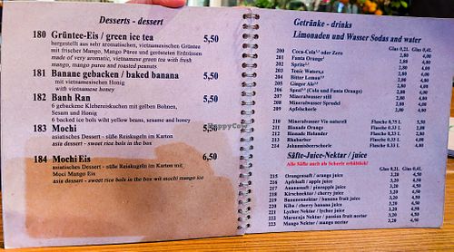 Last pages (of 16) of menu at Umi Vegan at Umi Vegan in Berlin