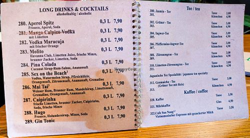 Last pages (of 16) of menu at Umi Vegan at Umi Vegan in Berlin