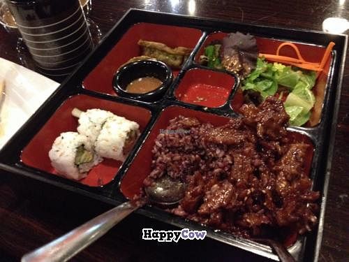 spare ribs bento box at Loving Vegan in Albuquerque