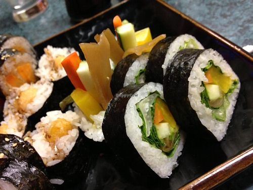 More traditional veg sushi, but still SO good at Loving Vegan in Albuquerque