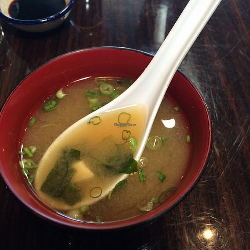 miso soup at Loving Vegan in Albuquerque