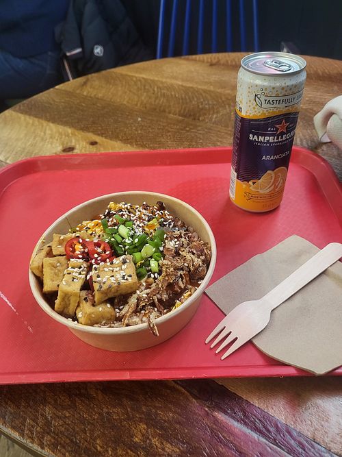 Firecracker cauli bowl with tofu. at The Golden Cricket  in Leeds
