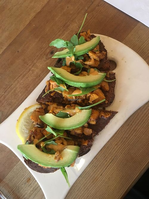 Bean and avocado toast at Le Pain Quotidien - Broadway in New York City