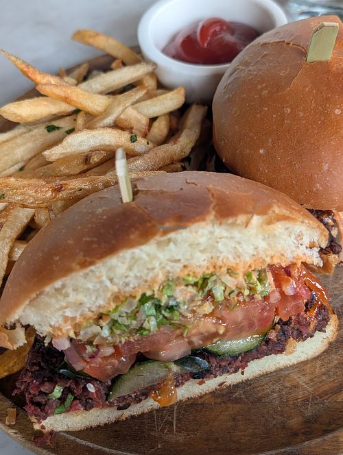 I Am Magical black bean burger at Cafe Gratitude in Venice