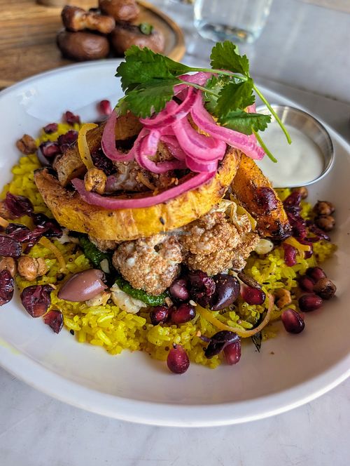 I am mindful. Mediterranean protein bowl at Cafe Gratitude in Venice