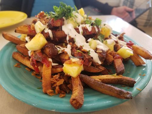 Abundant Fries on Hapoy Hour menu at Cafe Gratitude in Venice