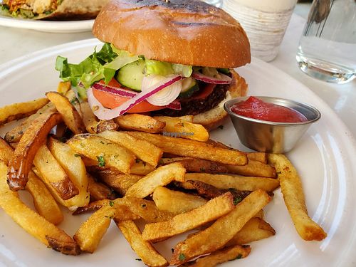 The magical burger and fries at Cafe Gratitude in Venice