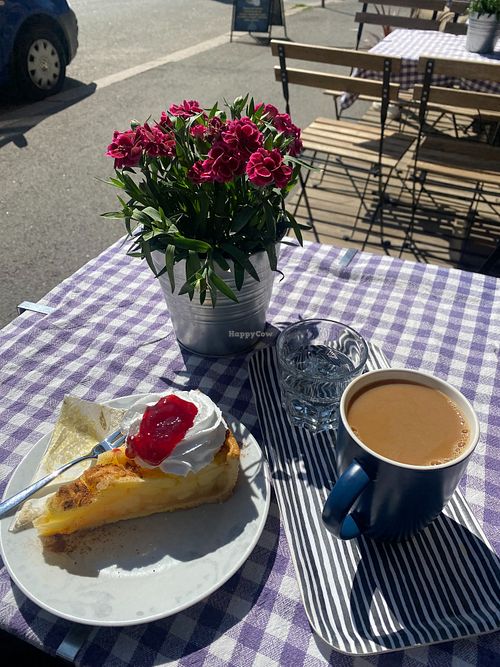 Apple pie with vegan cream at Bear Park Cafe in Helsinki