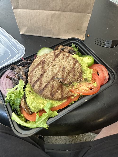 A very sad salad. Good avocado!  at LAX - Built Custom Burgers - T2 in Los Angeles