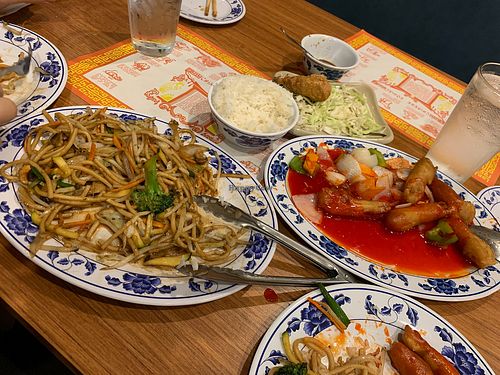 veggie drummies, sweet & sour chx, veggie lo meinnn at Guilin Chinese Restaurant in Tucson