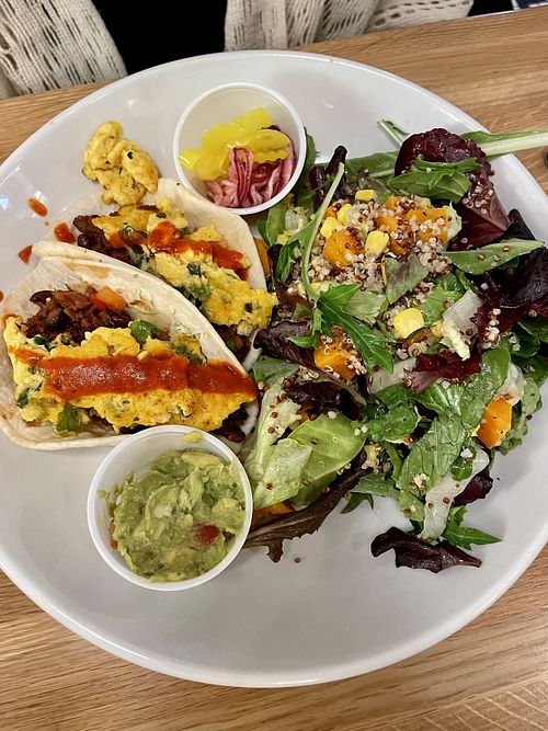 Just Egg Breakfast Tacos  at Silver Diner  in Washington