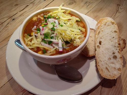 organic 3-bean chili (vegan) at Le Pain Quotidien- 17th St in Washington