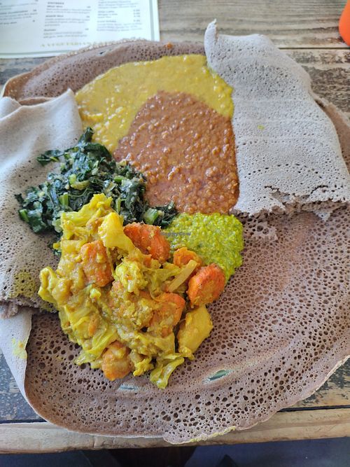 Delicious. On gluten free whole grain injera at Desta in Oakland