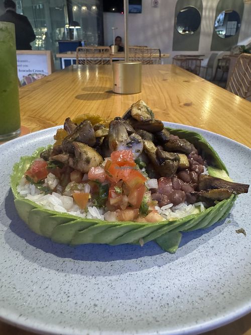 Mushroom vegan bowl   at Avogarden in San Jose