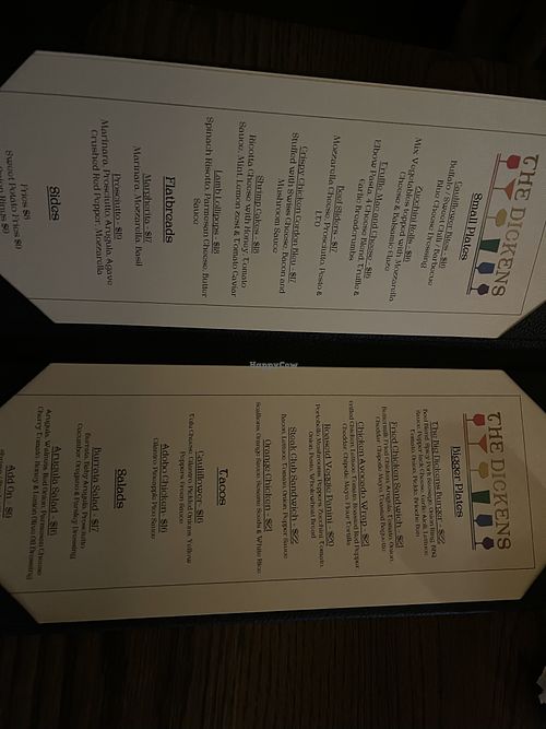 Menu  at The Dickens in New York City