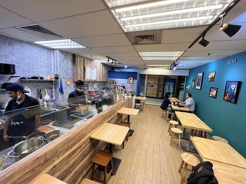 Plenty of seating  at Seva Cafe in Central Singapore
