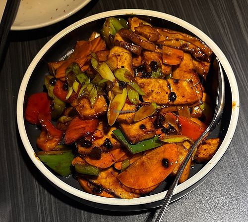 braised tofu in chili bean sauce   at VegeDelight 波羅蜜養生素食 in Toronto