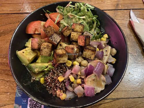Vegan bowl with tofu  at Nomada Eatery in Panama City