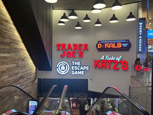 Go downstairs at the food court  at Trader Joe's - Gold St in Brooklyn