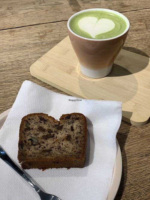 Banana bread and matcha lattee are great  at MAME Seefeld in Zurich