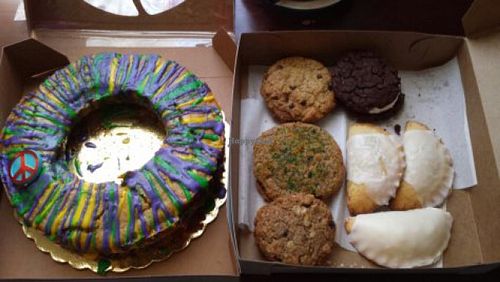 Vegan king cake, hand pies, cookie sandwiches from The PeaceBaker! at The PeaceBaker in Metairie