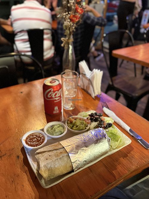 Vegan burritoos  at Carnales in Vina Del Mar