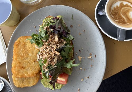 The avocado toast with added hash browns   at Tuckshop in Bondi Junction