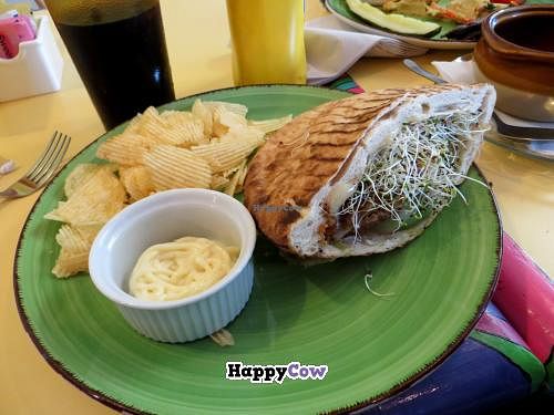 Veggie burger w/ avocado and sprouts at Malia's Cafe in Ocean City