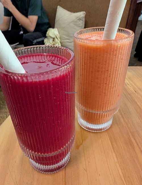 Very berry and vampire juices at Woodberry Café in Dar Es Salaam