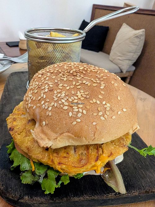 Chickpea burger at Woodberry Café in Dar Es Salaam
