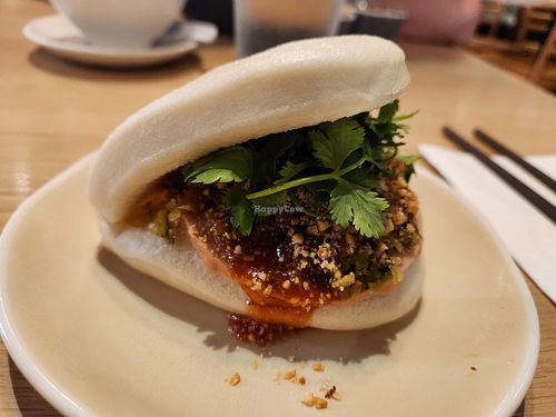 Tempeh burger at MonGa Cafe in Bellevue