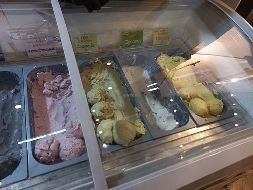 Vegan freezer at Lahla Ice Cream Khao Soi in Chiang Mai