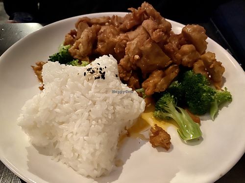 Tangerine chick’n at Plumeria in San Diego