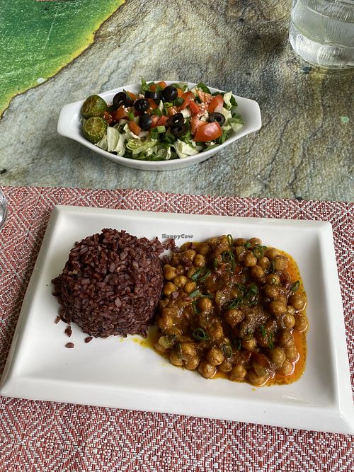 Highland salad and black rice with chickpeas    at Highland in Bohol