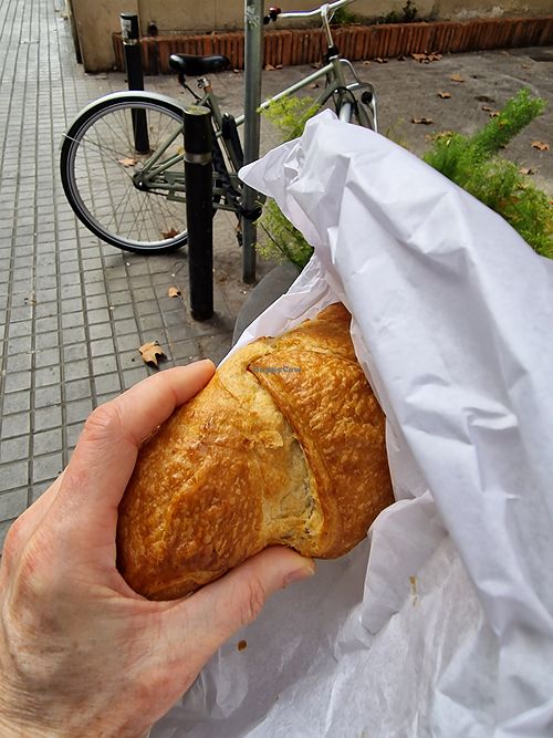 Plain croissant at Forn Fortino in Barcelona