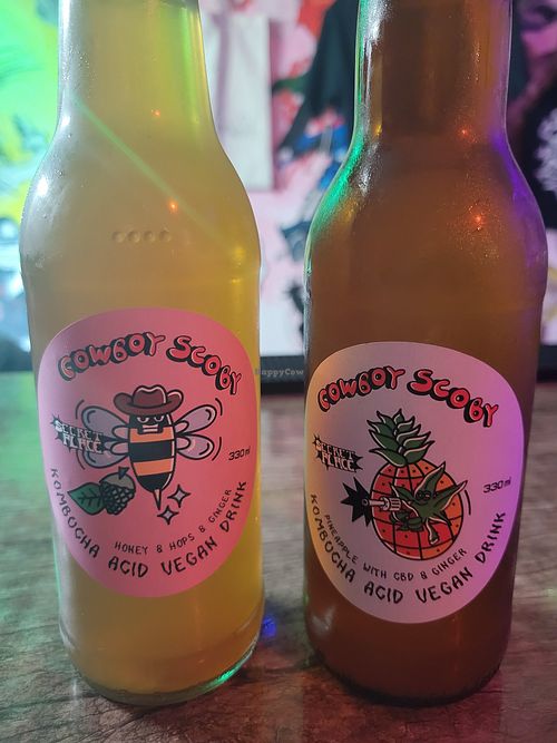 Interesting kombucha CBD at the bar at Secret Place in Tbilisi