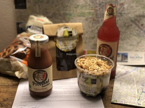 Tonight’s dessert!  (But I couldn’t get the bottle opened...might need to go back downstairs!) at Almodovar Hotel in Berlin