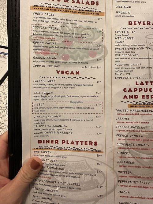 Vegan lunch options  at The Local's Spot in Egg Harbor