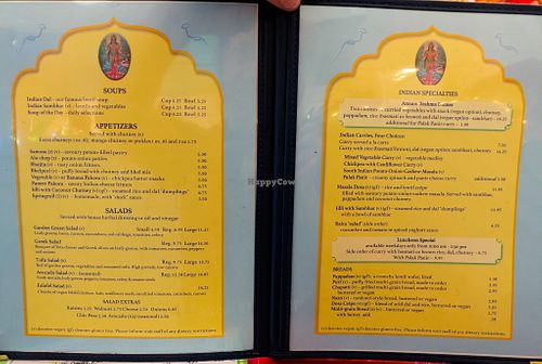 Menu page at Annam Brahma at Annam Brahma in Jamaica