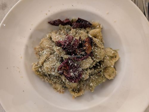 Orecchiette con cruschi e cime di rapa at Osteria Pico in Matera