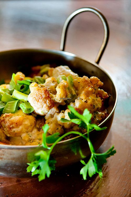 cauliflower baked with tahini and dill. divine... at HaBar-Kayma in Tel Aviv